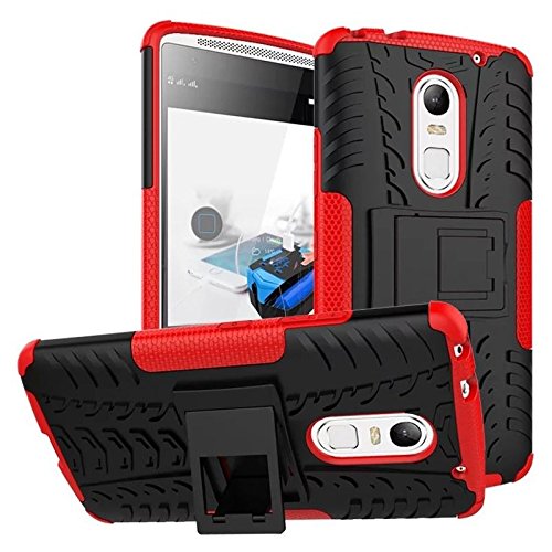 Lenovo Vibe X3 Case, Lenovo Vibe X3 Cover, Dual Layer Protection Shockproof Cover Hybrid Rugged Case Hard Shell Soft Cover with Kickstand for Lenovo Vibe X3 [not Lenovo Vibe X3 Lite] (Red)