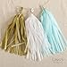 Ling's moment 18 PCS Tassel Banner, Pack of 2, Tissue Paper Tassel Pompoms for Party Wedding Backdrop Baby Shower Nursery Christmas Birthday, DIY Kits - (Matte Gold + White + Blue)