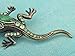 Alilang Gunmetal Tone Green Rhinestones Antique Vintage Lizard Brooch Pin