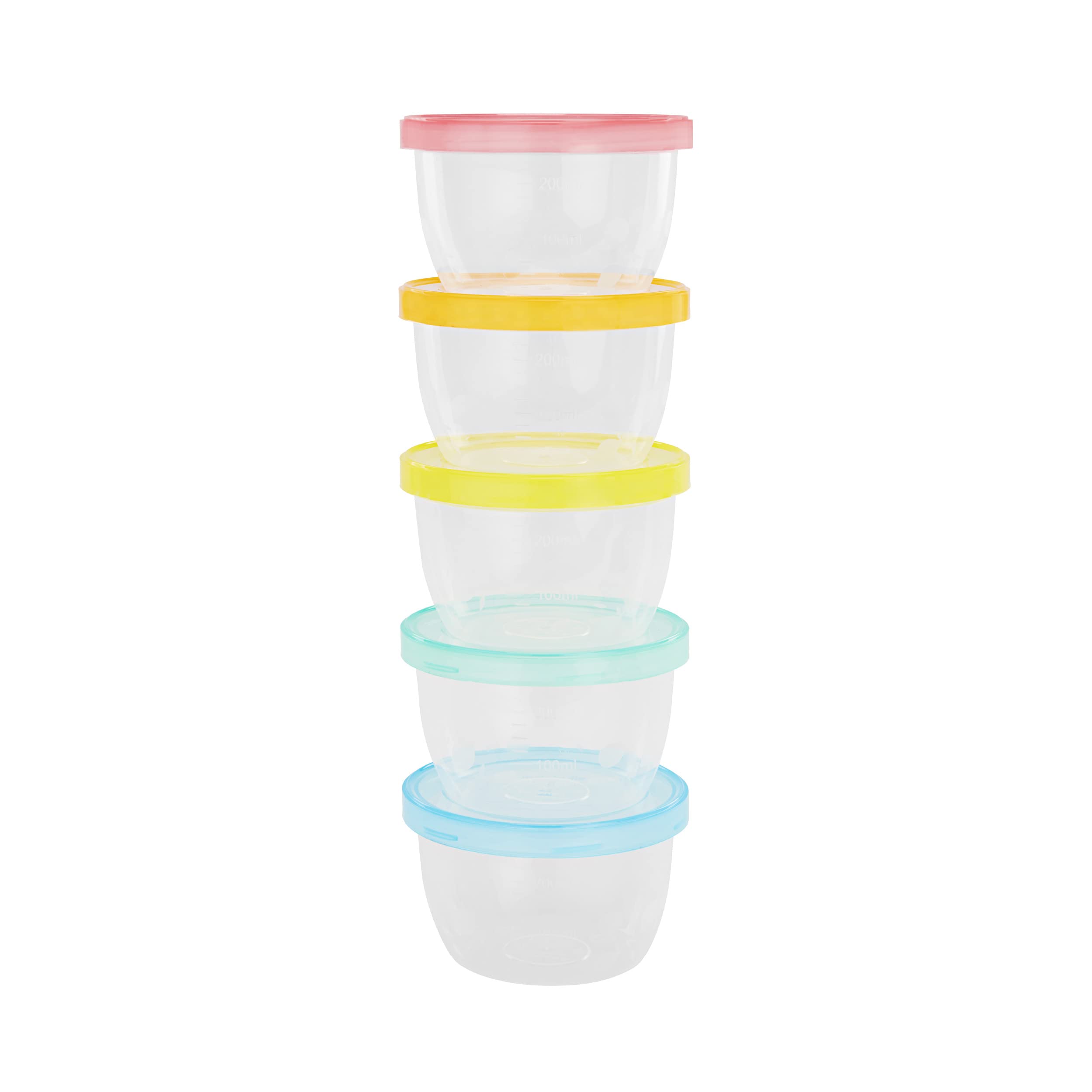 Badabulle Badabowls airtight baby food storage containers, weaning pots, set of 5, 250 ml