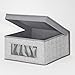 InterDesign Aldo Fabric Closet Storage Organizer Box for Clothing, Shoes, Handbags, Jeans - Medium, Gray