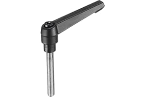uxcell Adjustable Clamping Lever Handle M8 x 50mm Metric 304 Stainless Steel Male Threaded Stud Hand Knobs Push Button Ratche