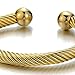 COOLSTEELANDBEYOND Elastic Adjustable Stainless Steel Twisted Cable Cuff Bangle Bracelet for Men Women Gold Color