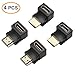 RELPER-LiNESO 4PCS HDMI Right Angle Connectors Adapters 2X 90 Degree connectors and Two 2X 270 Degree Connectors for HDTV HDCP 3D&4K (4X HDMI M/F Angle Adapter)