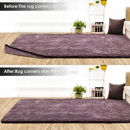 12Pcs Traceless Reusable Carpet Anti-Slip Sticker Rug Grippers Mat Pads Tape Rug Sticker with Strong Sticky for Office Kitchen Bathroom