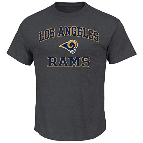 Los Angeles Rams Majestic NFL Charcoal Men's T-Shirt (Medium)