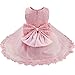 FEESHOW Baby Girl Bowknot Lace Flower Wedding Pageant Birthday Tutu Dress Baptism Christening Gown