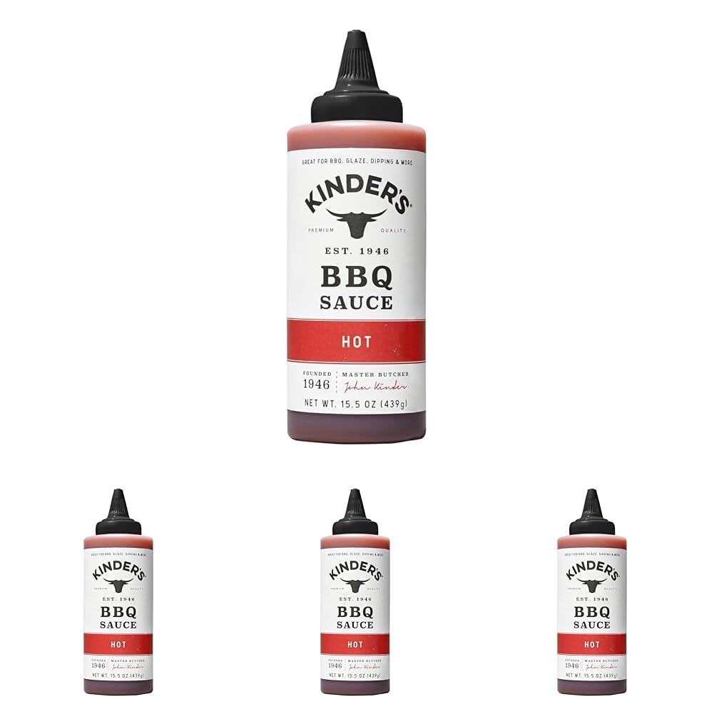 Kinder’s, Hot Barbeque Sauce, 15.5 Ounce (Pack of 4)