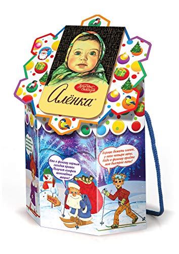 Gift box Christmas New Year Holiday Russian Chocolate Candy Assortment Alenka, 400g