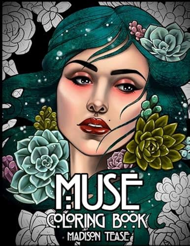 Download Muse: A coloring book collection of female portraits, florals, and magic PDF