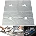 DCDEAL 4Pcs Reusable Silver Gas Range Protector Liner Non Stick Gas Hob Stovetop Protectors