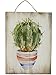 Juvale Wooden Wall Ornament - 2-Piece Small Hanging Decorations Cactus Design, Natural Decor Living Room, Hallway Dining Room, 8 x 5.9 x 0.9 inches