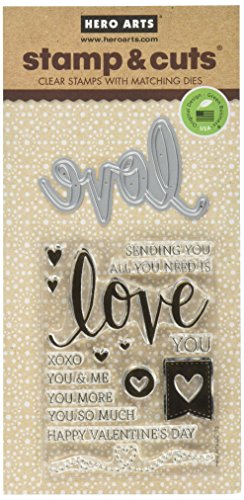 Hero arts dc175 love stamp and cut craft supplies