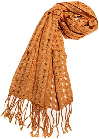 El Voyage Women's Handcrafted Calado Rayon Scarf One Size Gold