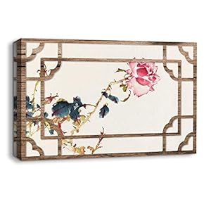 Traditional Chinese Windows View Painting Artwork for Home Framed