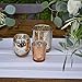 Just Artifacts Mercury Glass Votive Candle Holders 2.75-Inch Speckled Copper (Set of 12) - Mercury Glass Votive Candle Holders for Weddings and Home Décor