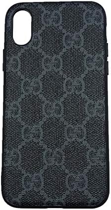 jiehao Apple iPhone X XS 10 Case, Stylish TPU Bumper Cover Elegant Luxury Double G Pattern Anti-Scratch Shock Absorption Protective Phone Case for iPhone X XS 5.8", Black