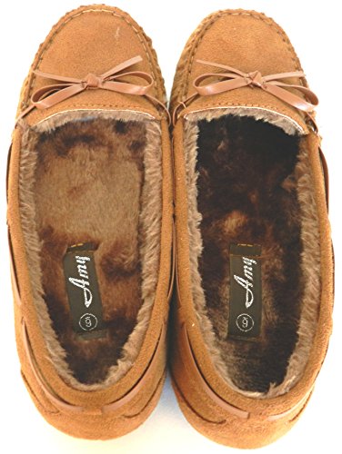 Women Warm Winter Comfortable Classic Fur Lining Moccasin Slip on Flat Shoes - Thumbnail 7