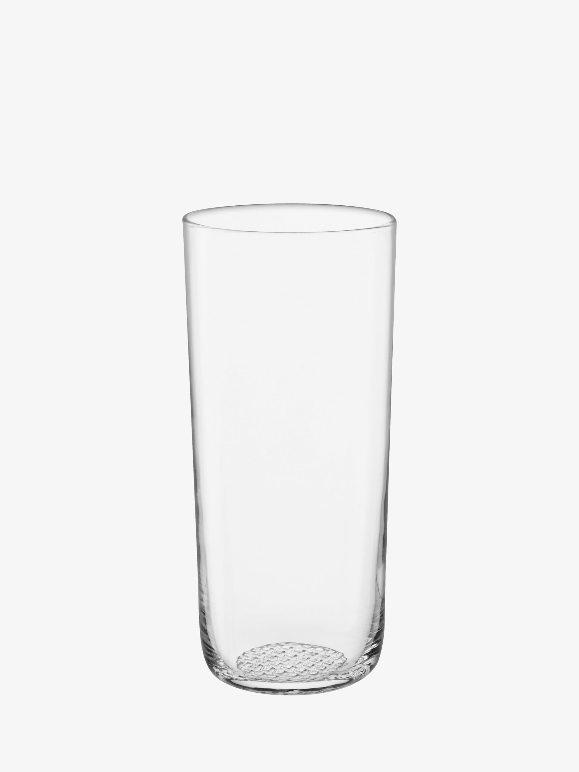 LSA International Market Decorative Vase in Clear with Textured Base - Durable Mouth Blown Glass Flower Holder - H9.5”