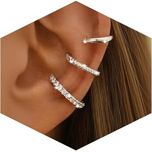 D.Bella Ear Cuff Earrings for Women 14K Gold Plated Dainty Non Pierced Clip On Earring for Cartilage Fake Ear Jewelry Lightwe