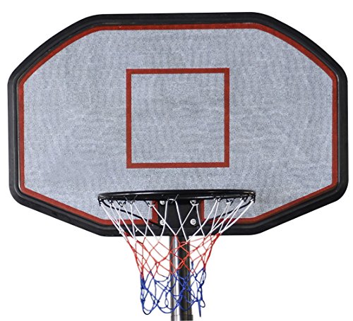 KLB Sport Portable Height Adjustable Basketball Hoop System Stand w/Wheels, 43 Inch Backboard