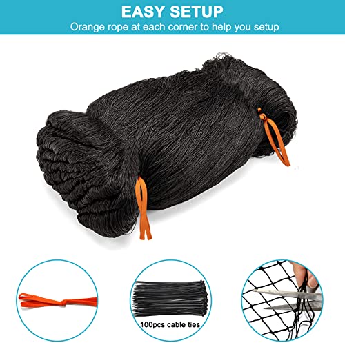 Bird Netting 50’ x 50’ Poultry Netting with 2.4” Square Mesh for