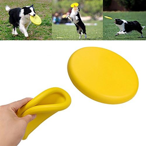 Frisbee Flying Disc Outdoor Training Round Yellow Frisby Fetch Soft Suitable For Medium And Large Pet Dogs