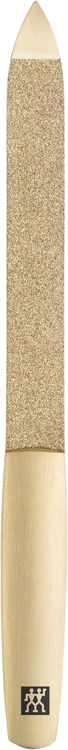 ZWILLING Sapphire Nail File (coarse and fine Grained File Surfaces for Shortening and Shaping, Cleaning tip), Premium, Gold, 130 mm