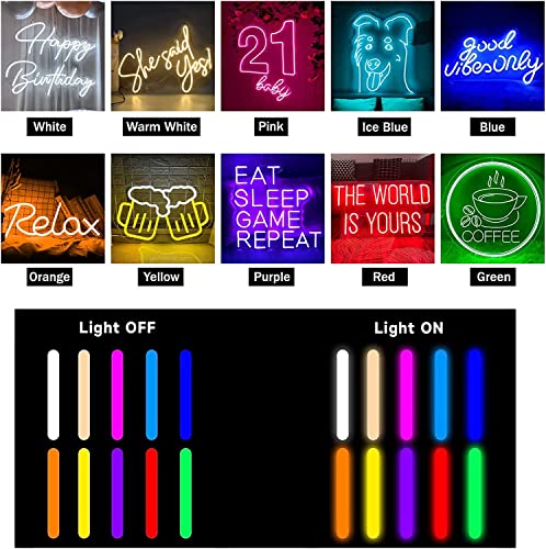 Personalised LED Light Signs, Custom Neon Signs, Custom Neon Sign for Wall Decoration, Personalised Luminous Signs, Light Signs for Wedding, Birthday (26 cm - 152 cm Length)