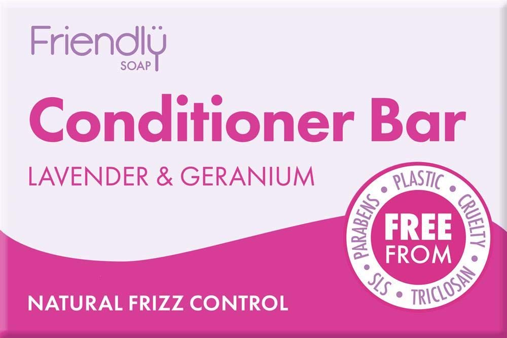Friendly Soap | Natural Conditioner Bar - Lavender & Geranium 95g | 3 x 95g (UK)