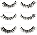 Urbun 3 Pairs Luxurious Real Mink 3D Eyelashes Natural Volume Cross Thick False Eyelashes