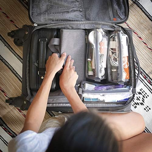 4-in-1 Hanging Toiletry Bag Travel Toiletries Bag for Women & Men - Roll Up Compact Cosmetic Kit with Hook | Waterproof, TSA Approved Removable Carry On Pouches (Heather Gray) 7 4-in-1 Hanging Toiletry Bag Travel Toiletries Bag for Women & Men - Roll Up Compact Cosmetic Kit with Hook | Waterproof, TSA Approved Removable Carry On Pouches (Heather Gray)