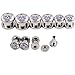 PiercingJ 5pairs Gauge Stainless Steel Flower Skull Screw Barbells Ear Plug Stre...
