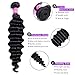 VRVOGUE Brazilian Deep Wave Bundles with Closure - 16/18/20+14 Inch 7A+ Brazilian Hair Bundles Deep Curly Weave 100% Unprocessed Human Hair Extensions with Closure - 4x4 Free Part Natural Black