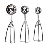 3 Pack Stainless Steel Mechanical Ice Cream Scoops by Kÿchen