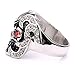 JDZ Amulets Men's Stainless Steel Red Eyes Skull Head Gothic Biker Ring Jewelry