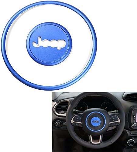 Aluminum Steering Wheel Decorative Cover Trims for Jeep Wrangler JK/Compass/Patriot 2011-2016 Jeep Grand Cherokee 2011-2013 2pcs/set Bule