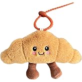 BONTOUJOUR Cute Happy Smiling Bread Croissant Baguette Keychain Lucky Good Luck Positive Energy Key Chain Ring Bag Pendant
