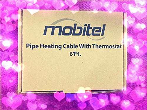 6-feet Pipe Heating Tape Cable with Built-in Thermostat For Water (2, 6-feet)