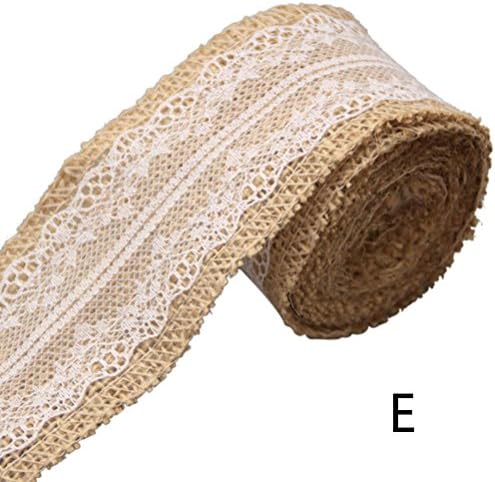 Elegant4beauty 2M Wedding Lace Burlap Garland Hessian Ribbon Christmas Gifts Roll Party Decor