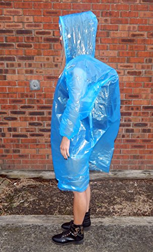 image for Disposable Rain Ponchos By Perfect Poncho: Pack Of 6 Waterproof Rainco