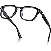 kimorn Blue Light Blocking Fashion Square Glasses, Anti Eyestrain Lens Lightweight Frame Eyeglasses for Men Women