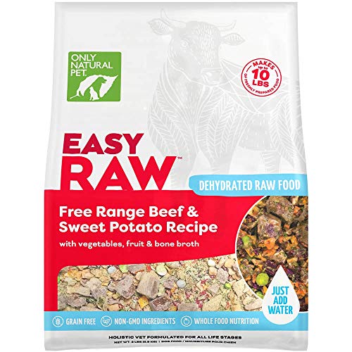 Only Natural Pet EasyRaw Human Grade Dehydrated Raw Dog Food Formula That Contains Real Wholesome Nutrition, Low Glycemic, Paleo Friendly, Non-GMO - Beef & Sweet Potato Flavor - 2 lb Bag (Makes 12 lbs)