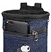 AMC Rock Climbing Chalk Bag with Embroidery/Pocket/Belt (Denim Blue, 6 inches x 4 inches)
