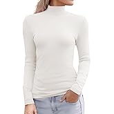 Abardsion Women's Long Sleeve Mock Turtleneck Shirts 2025 Fleece Lined Base Layer Slim Fit Thermal Underwear Tops