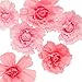 Ling's moment Large Paper Flower Decorations 6 X Pink Crepe Paper Flower, Handcrafted Flowers, Wall Hanging, Classic Giant Paper Flower, Wedding Backdrop, Baby Nursery Home Decor, Archway Decoration