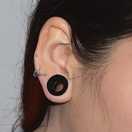 Qmcandy 26pcs 8G1" Thick Silicone Hollow Flexible Ear Tunnels Kit