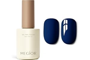 MEGIOR Blue Gel Nail Polish 15ML Navy Blue Gel Polish Soak Off UV LED Nail Polish Gel Long-Wear Gel Nail Art Nail Gel Salon Manicure for Women Girls Home DIY