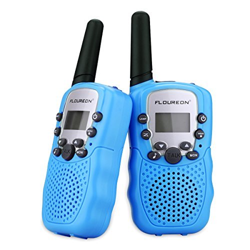 FLOUREON Kids Toy Walkie Talkies Two Way Radios Walky Talky 22 Channel Long Range UHF Handheld Outdoor Kids Toy Cellphone for Children Day/Birthday (Blue x 4)