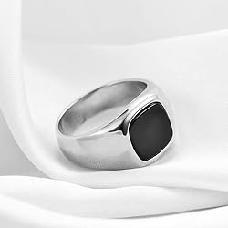 MYNENEY 14K Gold/Silver/Black Plated Square Signet
